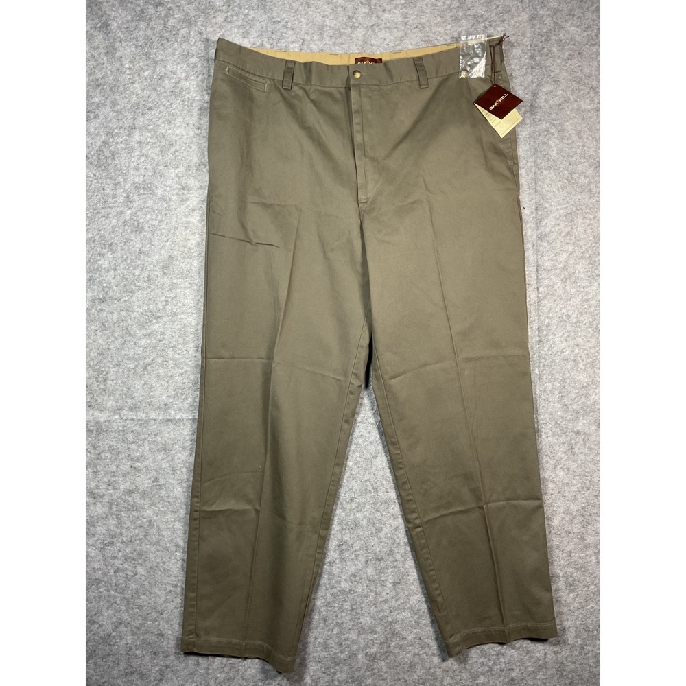 Oak Hill Mens Classic Fit Flat Front Khaki Chino Pants 46x34 New With Tags